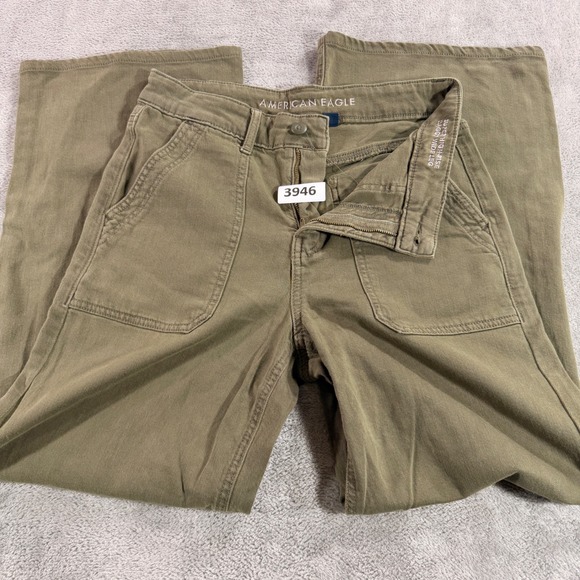 American Eagle Outfitters Pants - American Eagle Pants Womens 4 Green Super High-Rise Baggy Wide Leg Stretch Olive